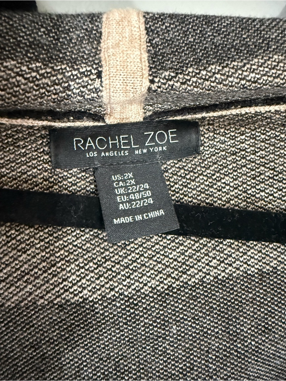 Rachel Zoe Black & Cream Plaid Open-Front Cardigan - Picture 4 of 5